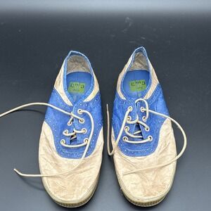 Civic Duty Tyvek Paper Suede Oxford Saddle Sneakers Navy Blue Women's Size 7